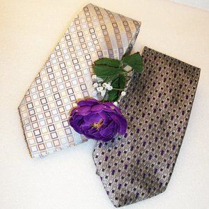❄️HP❄️ 2 GEOFFREY BEENE Mens Ties 100% Silk